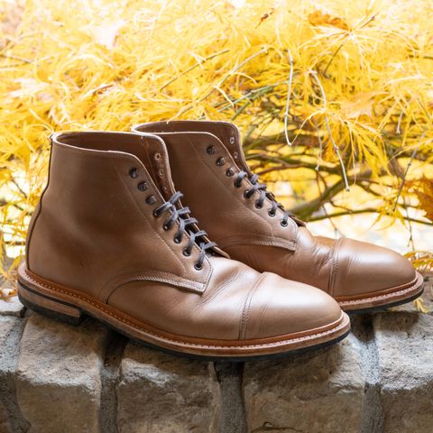 View photo of Oak Street Bootmakers Lakeshore Boot in Horween Natural Chromexcel