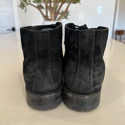 View photo of Viberg Service Boot in Camel Black Waxed Roughout