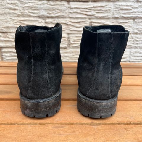 View photo of Viberg Service Boot in Camel Black Waxed Roughout