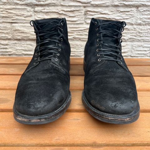 View photo of Viberg Service Boot in Camel Black Waxed Roughout