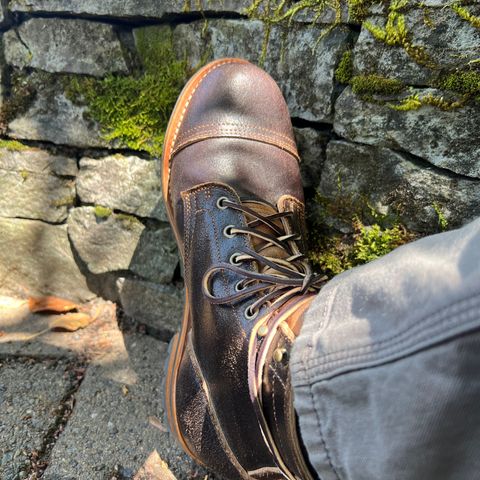 Truman Cap Toe Boot in Horween Java Waxed Flesh