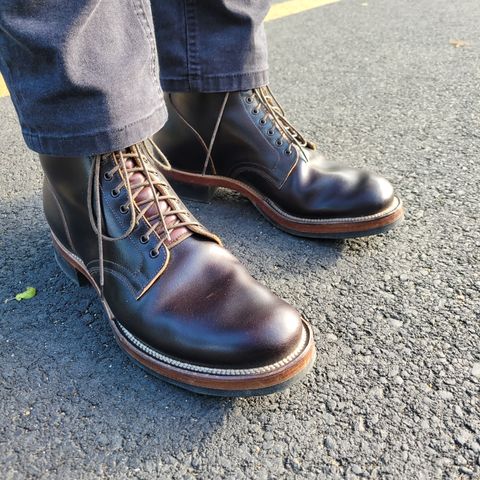 View photo of Viberg Service Boot in Horween Brown Waxed Flesh