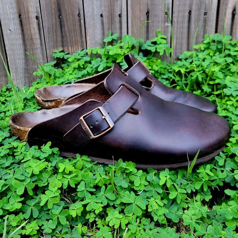 View photo of Birkenstock Boston in Habana Oiled Leather