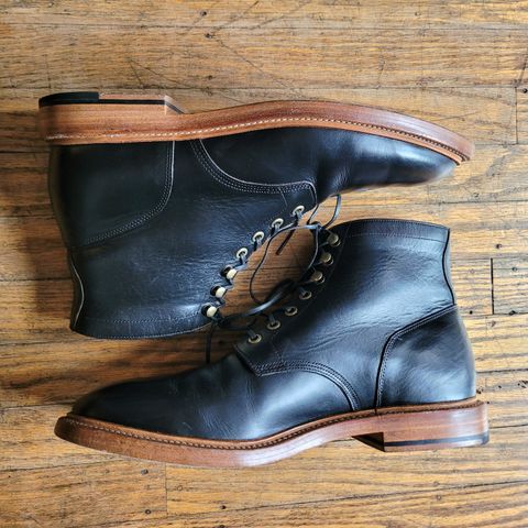 View photo of Grant Stone Diesel Boot in Horween Black Chromexcel