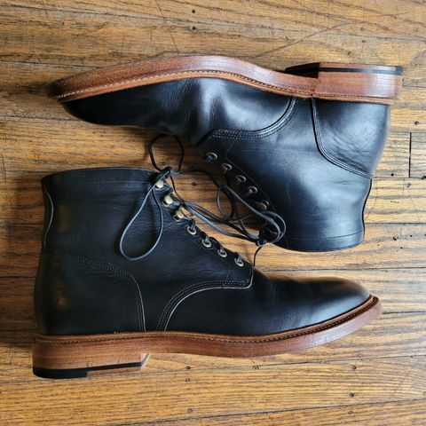 View photo of Grant Stone Diesel Boot in Horween Black Chromexcel