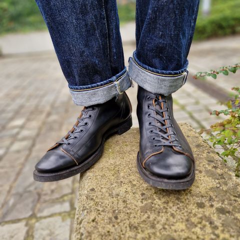 Clinch Gary Boots in Black Overdyed Horsebutt