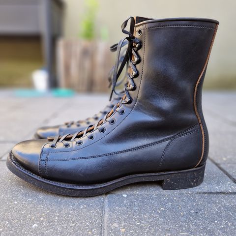 Clinch Gary Boots in Black Overdyed Horsebutt