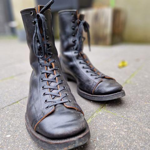 Clinch Gary Boots in Black Overdyed Horsebutt