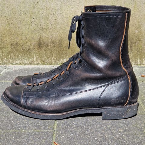 Clinch Gary Boots in Black Overdyed Horsebutt