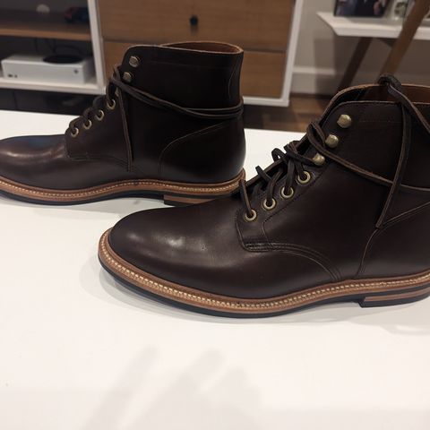 View photo of Grant Stone Diesel Boot in Horween Crimson Chromexcel