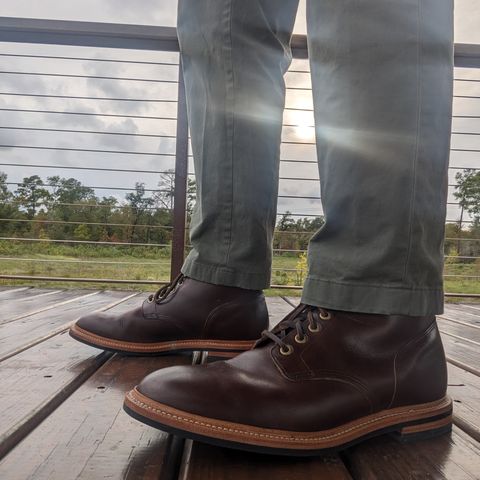 View photo of Grant Stone Diesel Boot in Horween Crimson Chromexcel