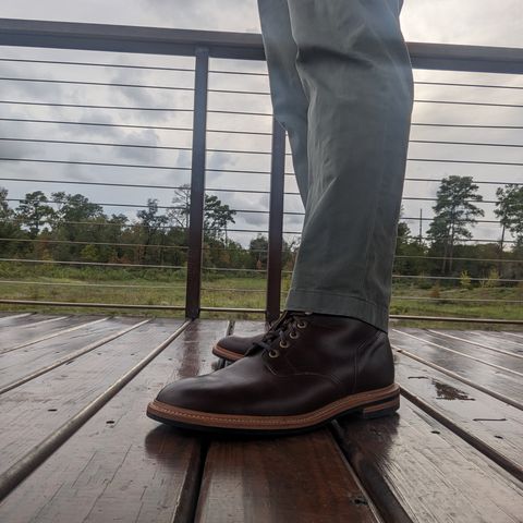 View photo of Grant Stone Diesel Boot in Horween Crimson Chromexcel