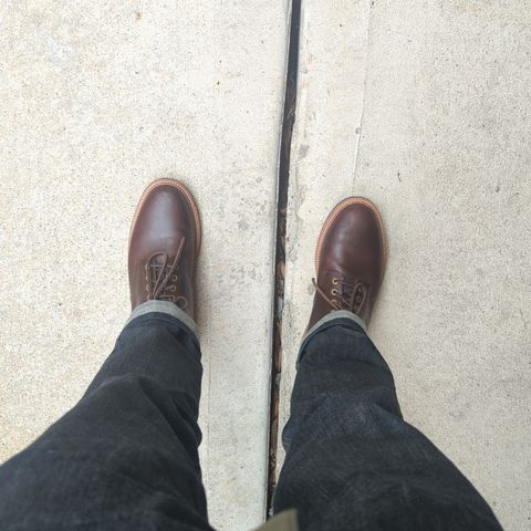 View photo of Grant Stone Diesel Boot in Horween Crimson Chromexcel