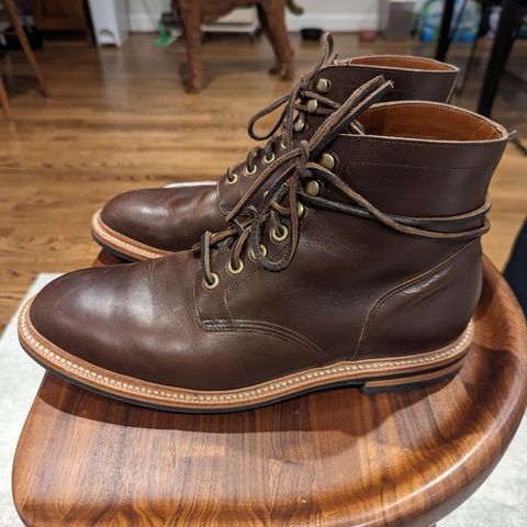 View photo of Grant Stone Diesel Boot in Horween Crimson Chromexcel