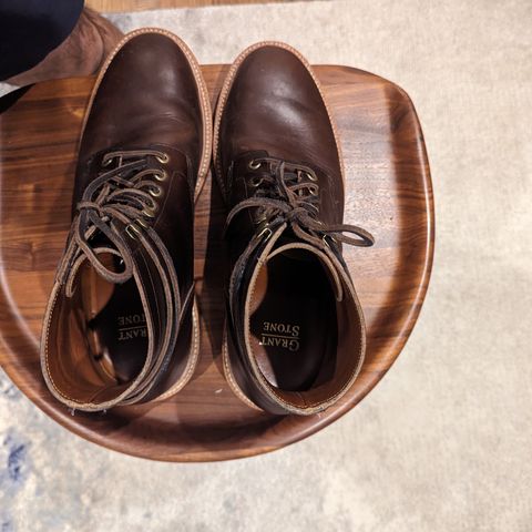 View photo of Grant Stone Diesel Boot in Horween Crimson Chromexcel