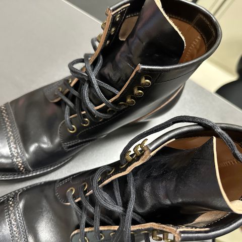 Flame Panda Service Boot in Conceria Cloe Black Horsebutt