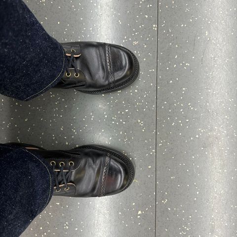 Flame Panda Service Boot in Conceria Cloe Black Horsebutt