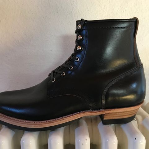 Flame Panda Unknown Model in Horween Black Chromexcel