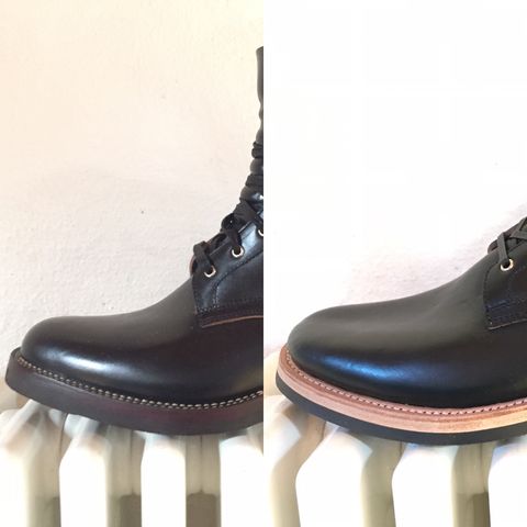 Flame Panda Unknown Model in Horween Black Chromexcel