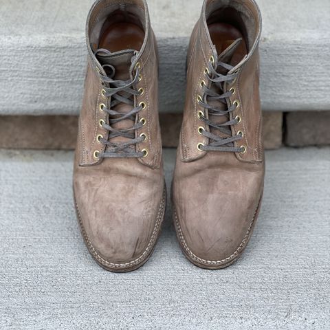 View photo of Viberg Service Boot in Maryam Light Grey Horsebutt