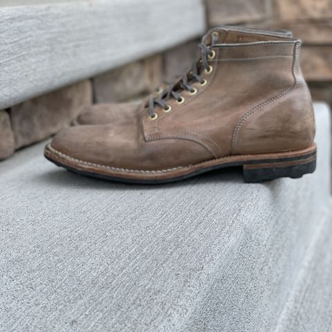 View photo of Viberg Service Boot in Maryam Light Grey Horsebutt