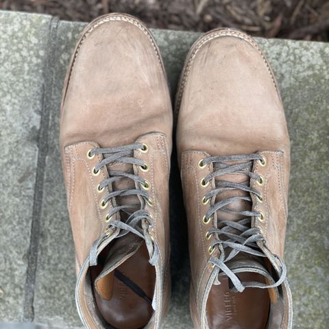 View photo of Viberg Service Boot in Maryam Light Grey Horsebutt