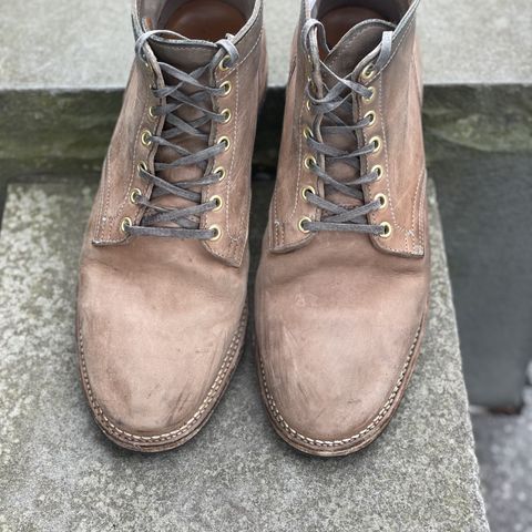 View photo of Viberg Service Boot in Maryam Light Grey Horsebutt