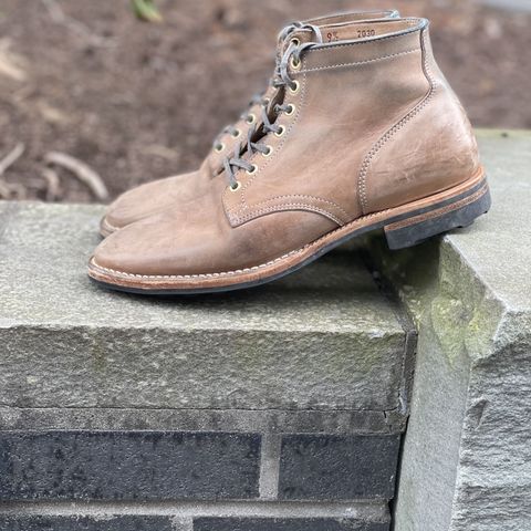 View photo of Viberg Service Boot in Maryam Light Grey Horsebutt