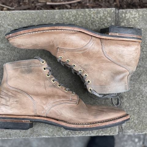 View photo of Viberg Service Boot in Maryam Light Grey Horsebutt