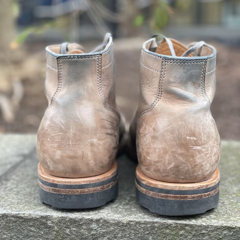 View photo of Viberg Service Boot in Maryam Light Grey Horsebutt