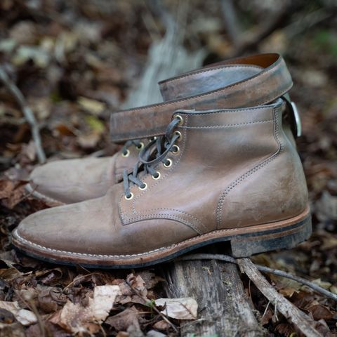 View photo of Viberg Service Boot in Maryam Light Grey Horsebutt