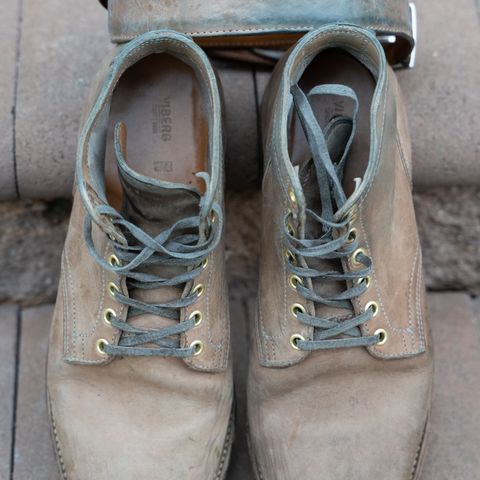 View photo of Viberg Service Boot in Maryam Light Grey Horsebutt