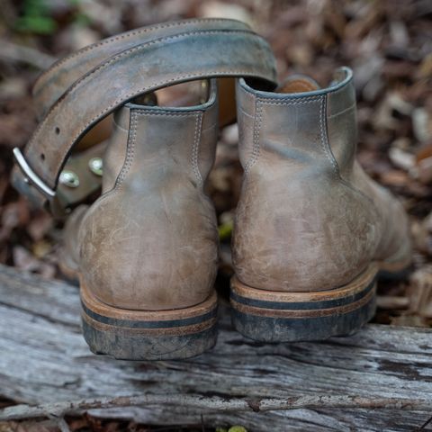 View photo of Viberg Service Boot in Maryam Light Grey Horsebutt