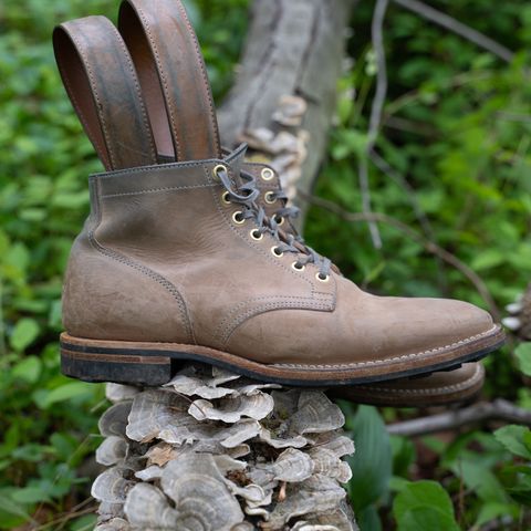 View photo of Viberg Service Boot in Maryam Light Grey Horsebutt