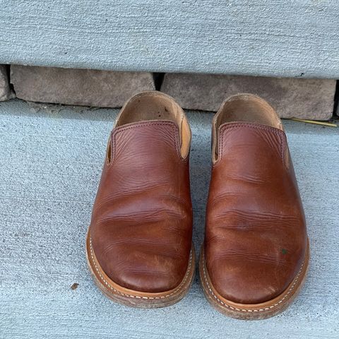 View photo of Viberg Slipper in C.F. Stead Dark Snuff Regency Calf