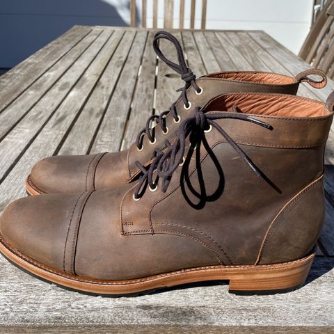 Patina Welted Brooklyn Boot in Unknown Leather