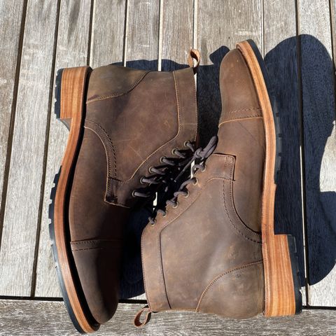 Patina Welted Brooklyn Boot in Unknown Leather