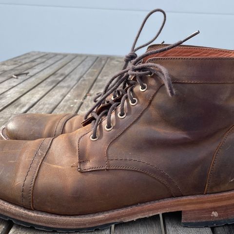 Patina Welted Brooklyn Boot in Unknown Leather