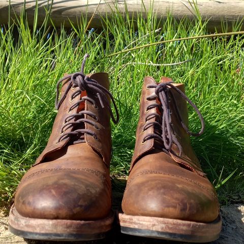 Patina Welted Brooklyn Boot in Unknown Leather