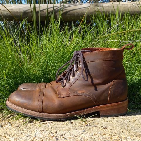 Patina Welted Brooklyn Boot in Unknown Leather