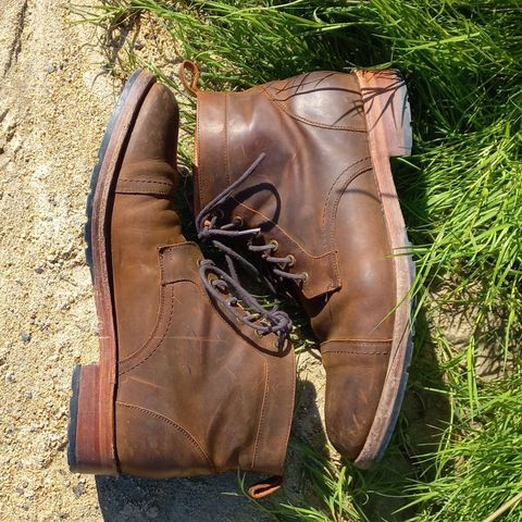 Patina Welted Brooklyn Boot in Unknown Leather