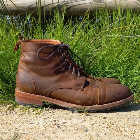 Patina Welted Brooklyn Boot in Unknown Leather