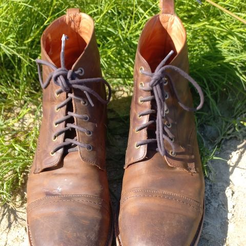 Patina Welted Brooklyn Boot in Unknown Leather