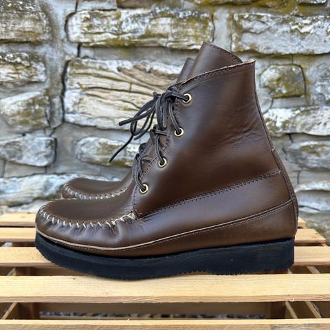 Fish Creek Moccasin Hardsole Boot in Horween Olive Chromexcel