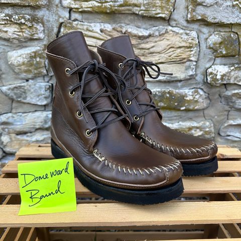 Fish Creek Moccasin Hardsole Boot in Horween Olive Chromexcel