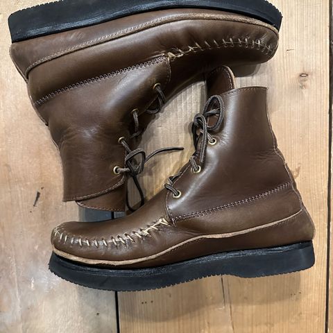 Fish Creek Moccasin Hardsole Boot in Horween Olive Chromexcel