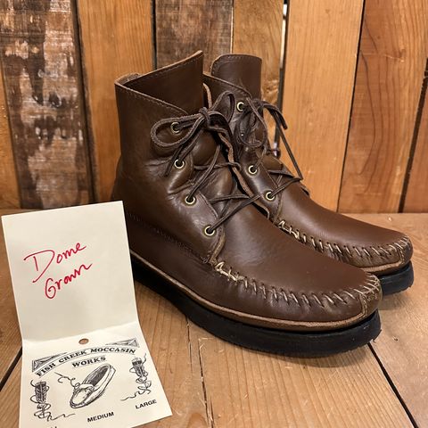 Fish Creek Moccasin Hardsole Boot in Horween Olive Chromexcel