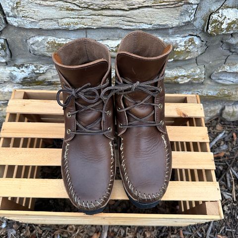 Fish Creek Moccasin Hardsole Boot in Horween Olive Chromexcel