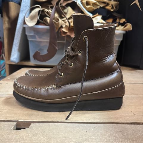 Fish Creek Moccasin Hardsole Boot in Horween Olive Chromexcel