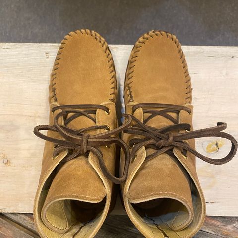 Fish Creek Moccasin Hardsole Boot in Khaki Suede